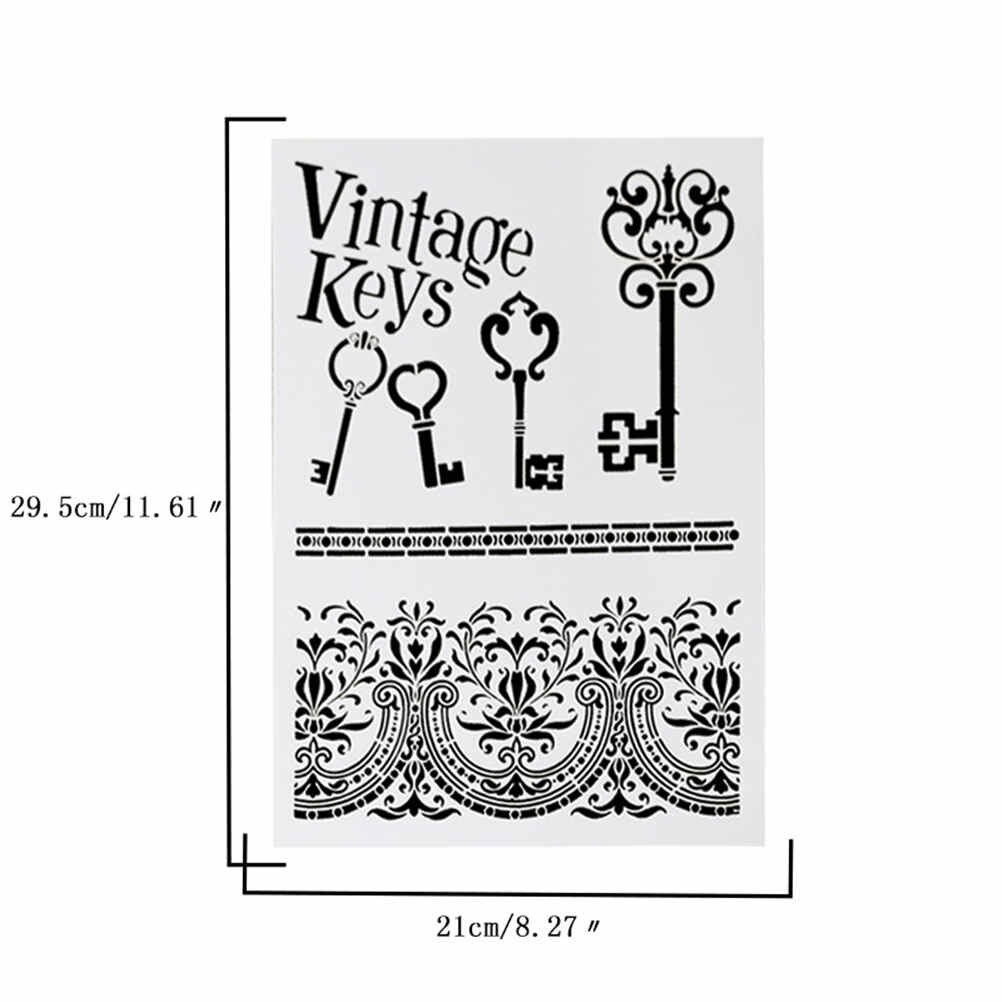 Vintage dentelle cadre clés artisanat superposition pochoirs pour murs peinture Scrapbooking estampage timbre Album décoratif gaufrage !