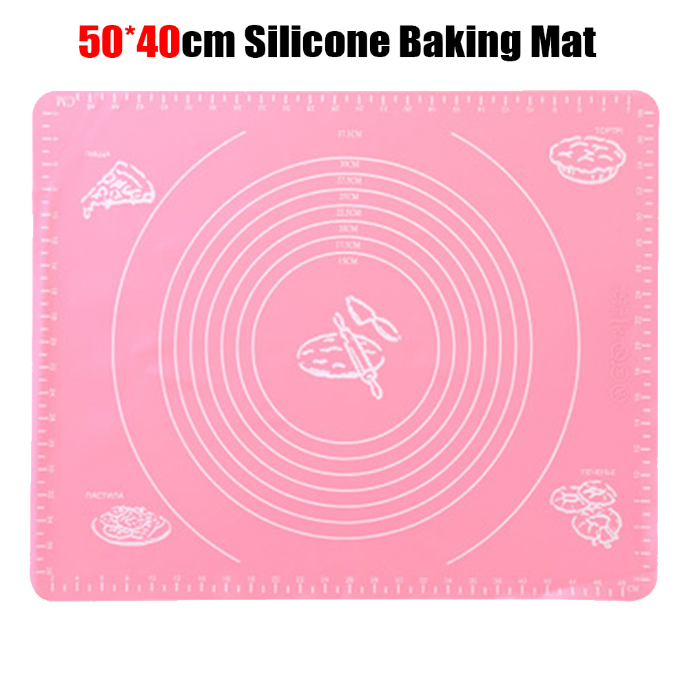 50x40cm non-stick Siliconen Bakken Mat Deeg Mat Siliconen Mat voor Oven voor Cookies Fondant Gebak keuken Bakvormen Koken Gereedschap: Pink