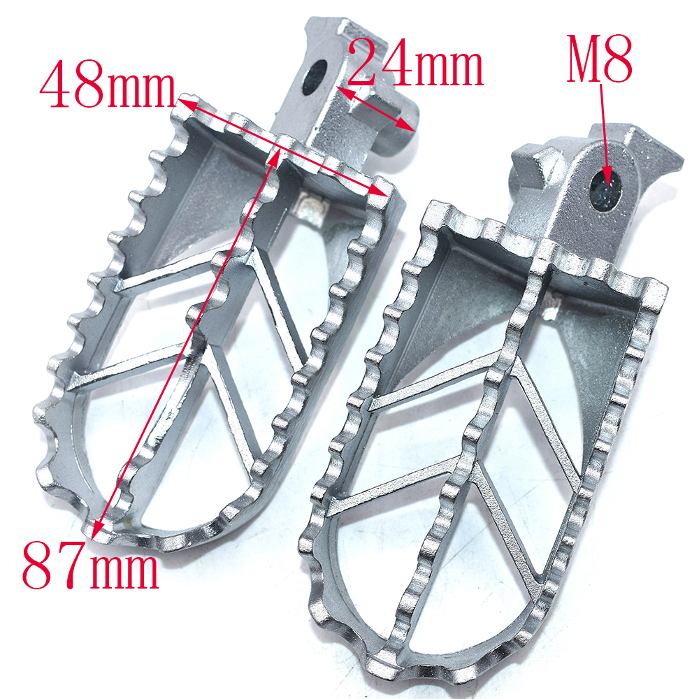 Motorcycle Stainless Steel Footpegs Foot Pegs Rest For Pit Dirt Motor Bike Pitster Pro XR50 CRF50 CRF70 SSR Thumpstar Motocross