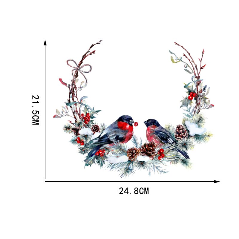 Zttzdy 24.8 cm× 21.5cm malede fugle krans kunst hjem wallstickers vægmaleri badeværelse toilet indretning  t2-0787