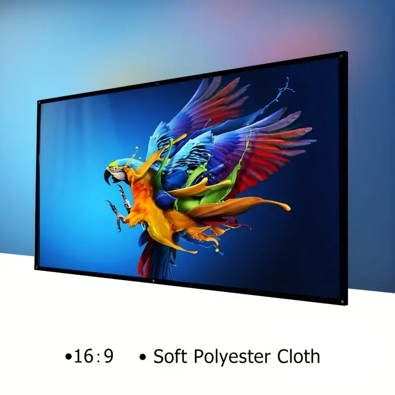 Simple wall mounted projection soft screen foldable outdoor camping entertainment movie screen high-definition washable 16:9