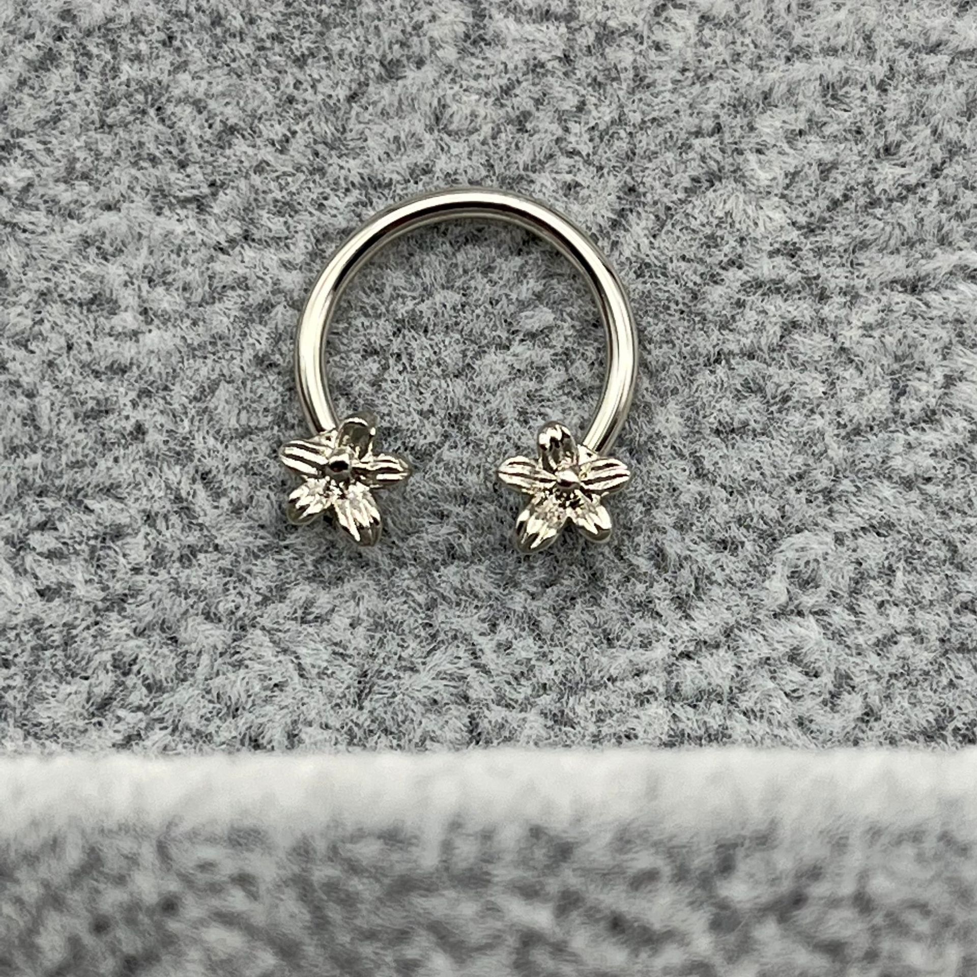 1pc Luna estrella nariz anillo aro tabique Piercing Acero inoxidable hélice oreja cartílago pendiente Tragus BCR herradura joyería del cuerpo 16G: Bañado en rodio de imitación