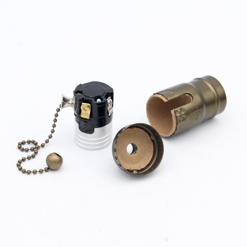 Vintage Lamp Socket E27 E26 Bulb Lamp Holder With Pull Chain Swith And Knob Switch