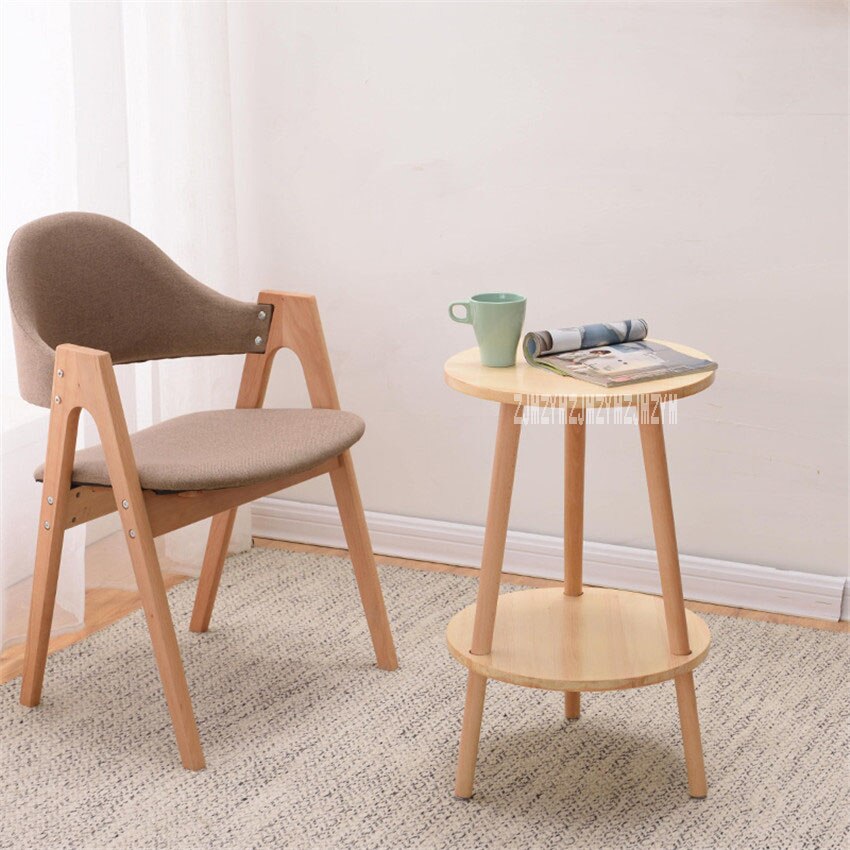 Simple Modern End Table Living Room Furniture Solid Wooden Tea Table Bedroom Portable Round Coffee Table Balcony Side Table