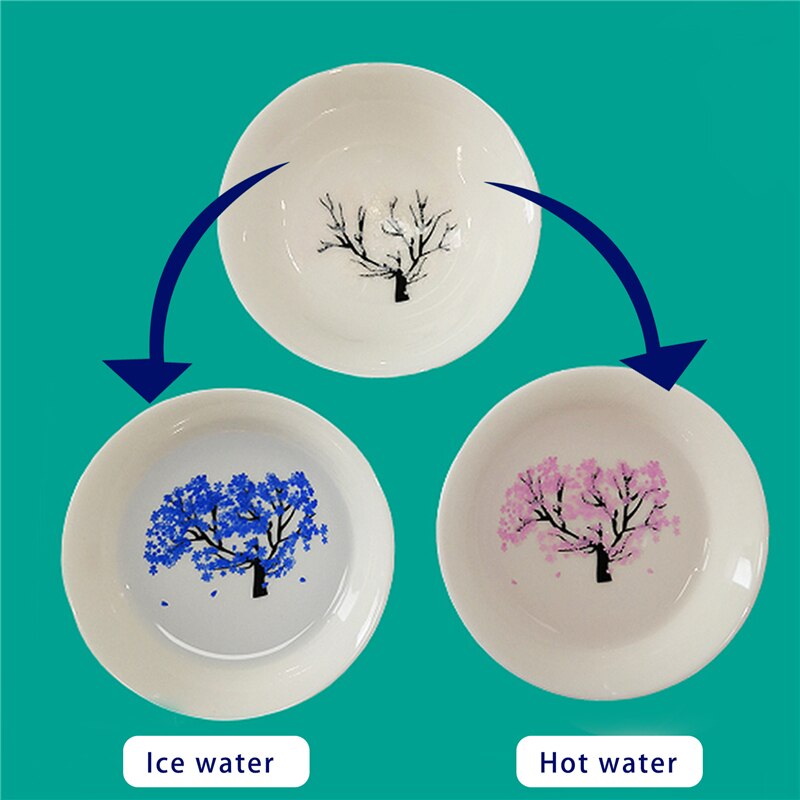 Japanese Cold Temperature Color Changing Tea Cup Flower Display Teacup Magic Sakura Cup Single Ceramic Kung fu Tea Cup Tea Bow