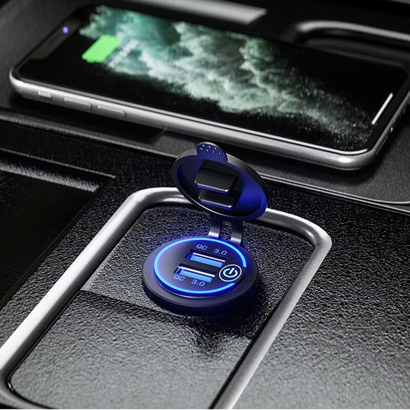 Car USB Car sockets Quick 3.0 Universal Charging in car 2 Port mobile phone for samsung 11 7