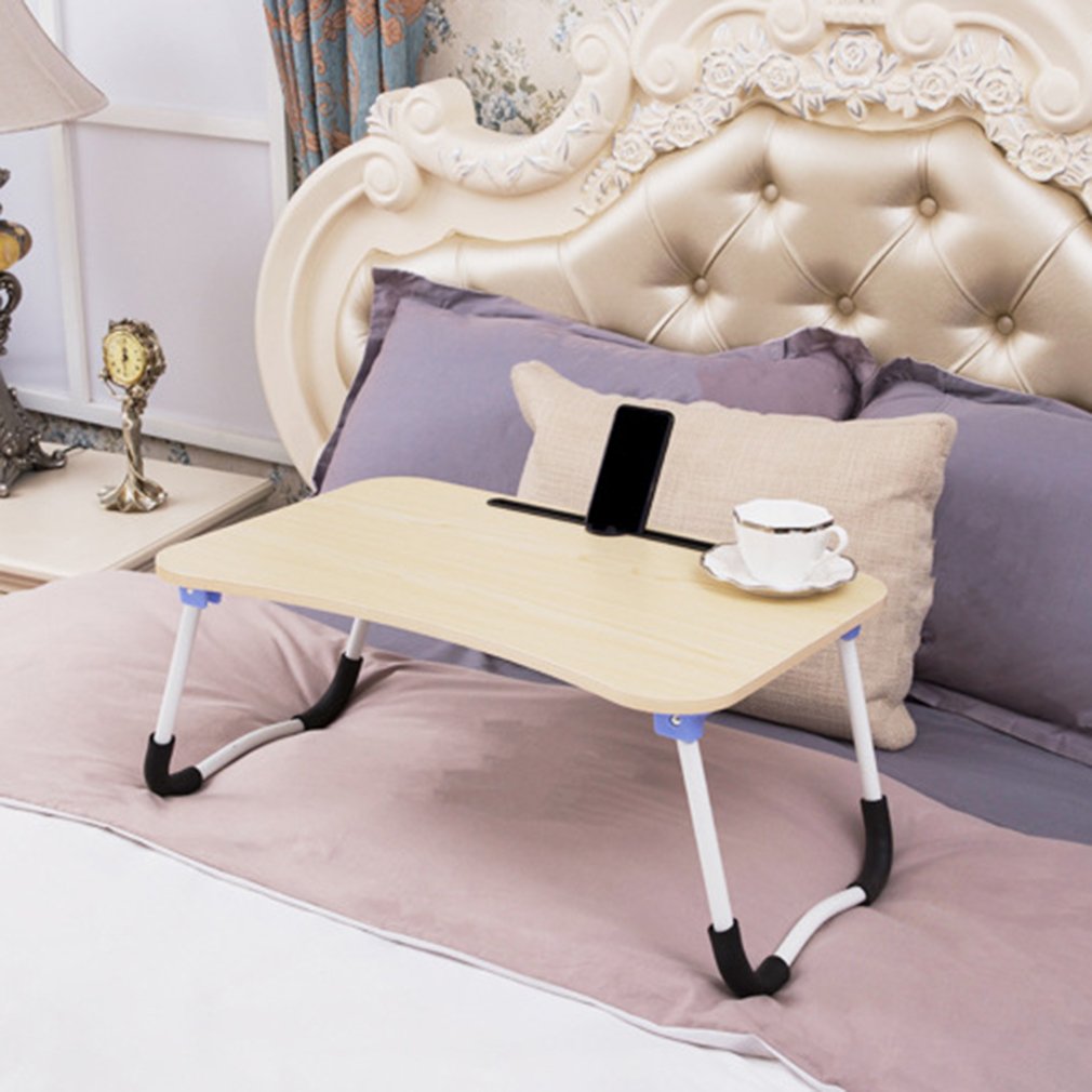 Lazy Desk Computer Folding Table Laptop Desk Bed Folding Table Simple Folding Desk Non-Slip Card Slot Computer Desk