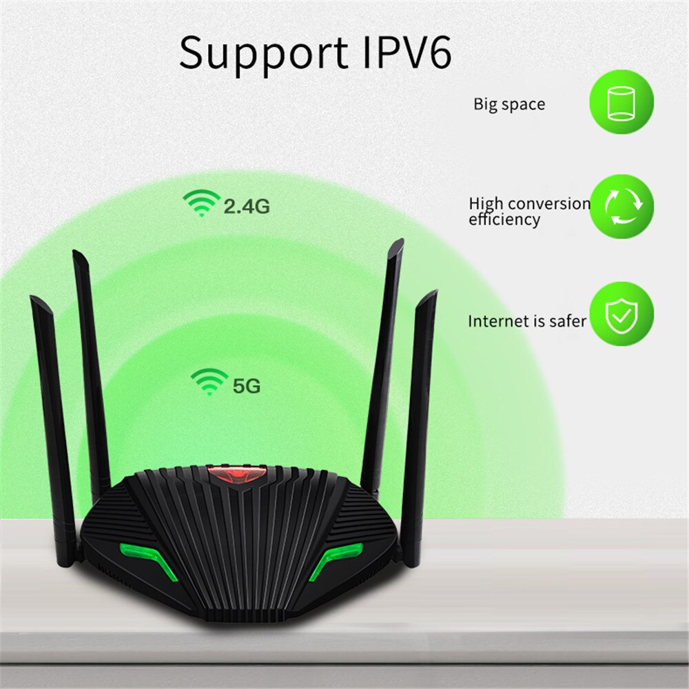 Kebidu 5Ghz AC1200 Draadloze Wifi Router Gigabit Dual Band Repeater Met 4 * 5dBi High Gain Antennes 1200Mbps IPv6 Bredere Dekking