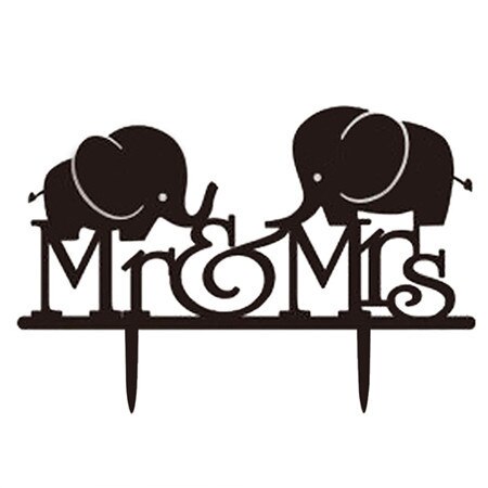 Romantische Wedding Cake Topper Mr Mrs Acryl Zwart Toppers Bruid Bruidegom Voor Verjaardag Bruiloft Decoratie Feestartikelen: S