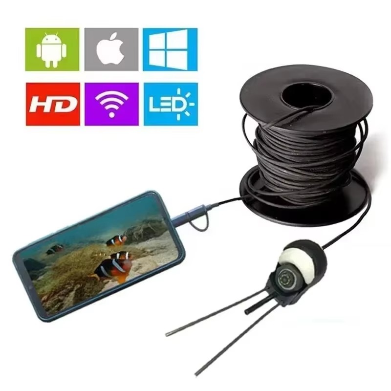 Unterwasser HD wasserdichte Kamera Endoskop Kamera Android USB Typ C Fischfinder für Eisfischen Zubehör mit Drahtanschluss
