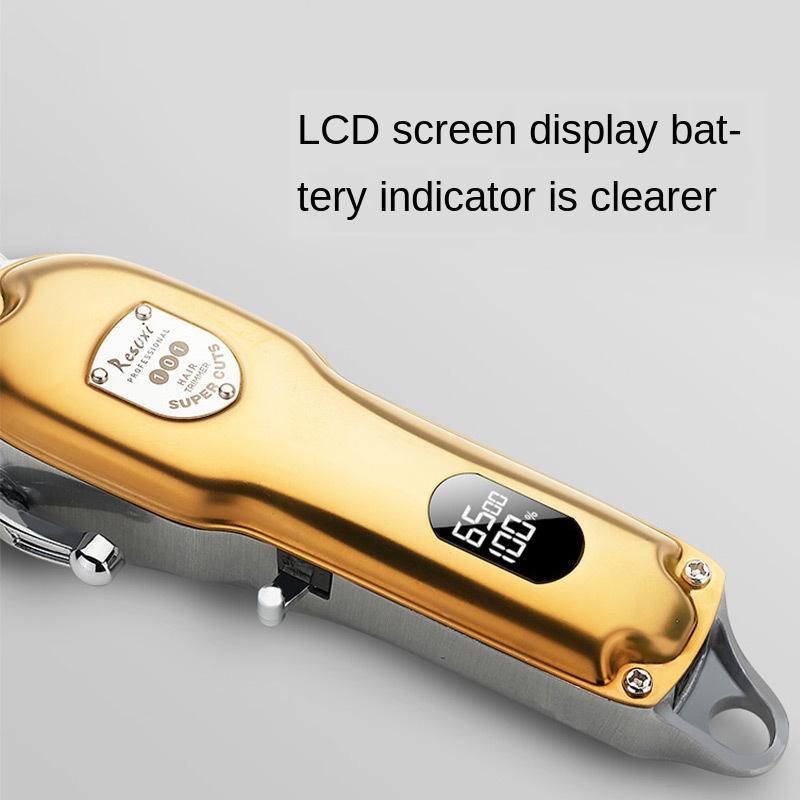 RESUXI JM -101 Electric Hair Clipper LCD Digital Display 110-240V/10W Rechargeable Stainless Steel