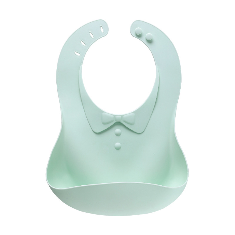 Baby Jongens Meisjes Siliconen Waterdichte Slabbetjes Flexibele Soft Infant Bandana Speeksel Handdoek Effen Kleur Verstelbare Voeden Burp Doeken: Matcha Green
