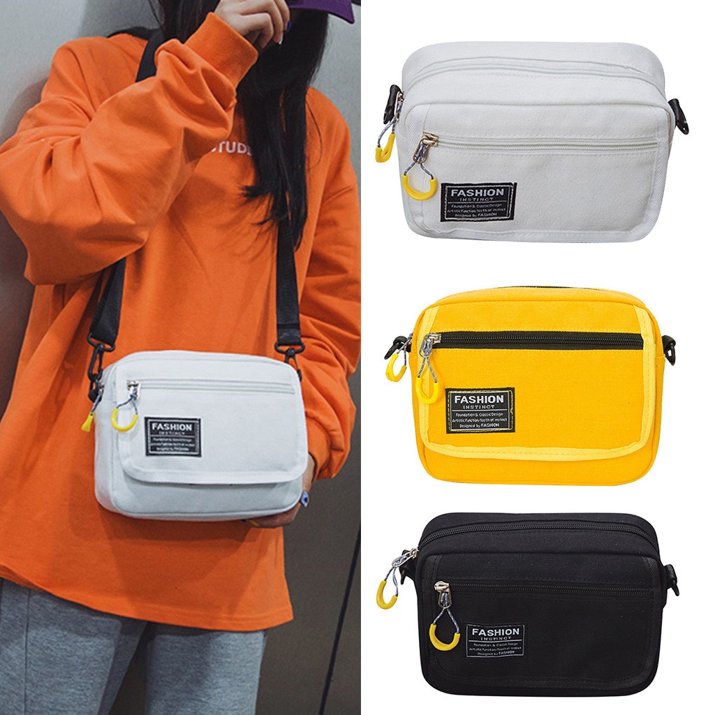 Women Shoulder Bag Pure Color Casual Tote Outdoor Bag Canvas Handbag Zipper Messenger Messenger Bags Sac Main Femme