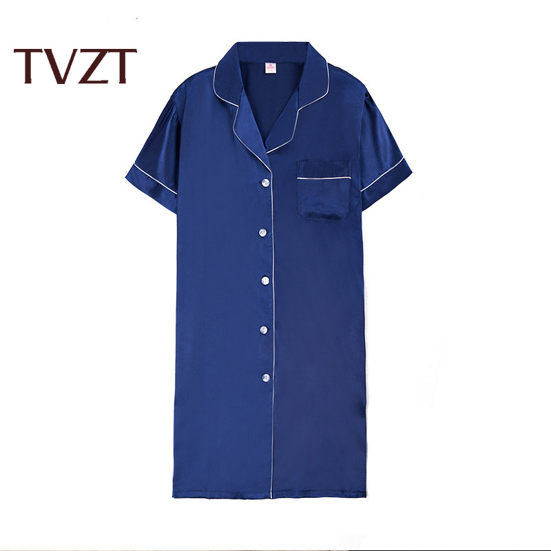 Tvzt Spring Women Pajamas Comfort Cotton Satin Printed Sleepwear Coat Loose Homewear Leisure Wear