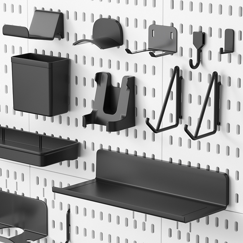 Wall - mounted pegboard for wall storage. Combine various accessories freely, and it doubles as an e - product display rack.