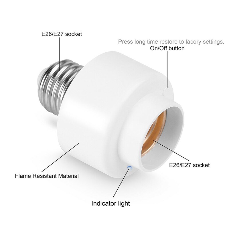 Wifi Smart Light Base Voor Smart Leven/Tuya App Draadloze Afstandsbediening E26 E27 Bulb Socket Werken Met Alexa google Home Ifttt