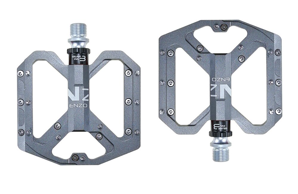 SHANMASHI ENZO Flat Foot Ultralight Mountain Bike Pedals MTB Aluminum Sealed 3 Bearing Anti-Slip Bicycle Pedals Bicycle Parts: gray
