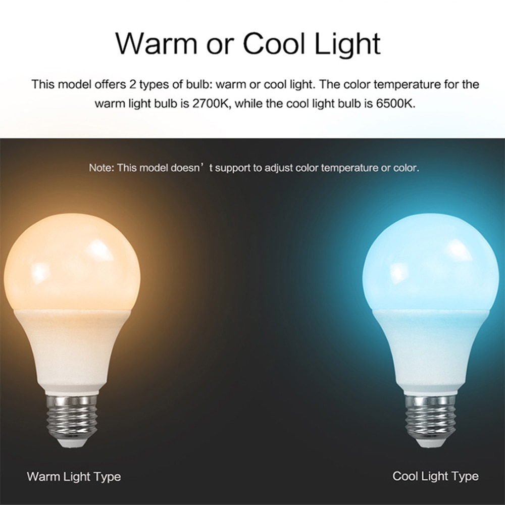 Timethinker inteligente Luz de WiFi con LED Bombilla aplicación ewelink 5,5 W E27 lámparas LED cálido frío luz regulable Compatible con Alexa de Google