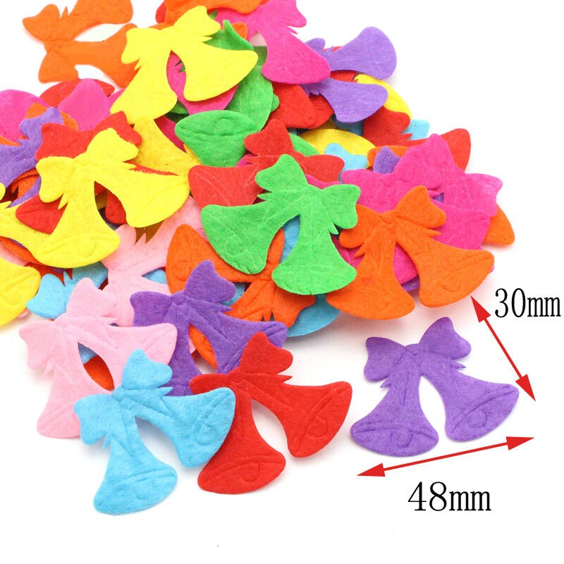 ywzatgits 100pcs/lot Random Mixed Letter Number Polyester Felt Fabric For DIY Toys Cloth Sewing Craft YB0530: Mix color1