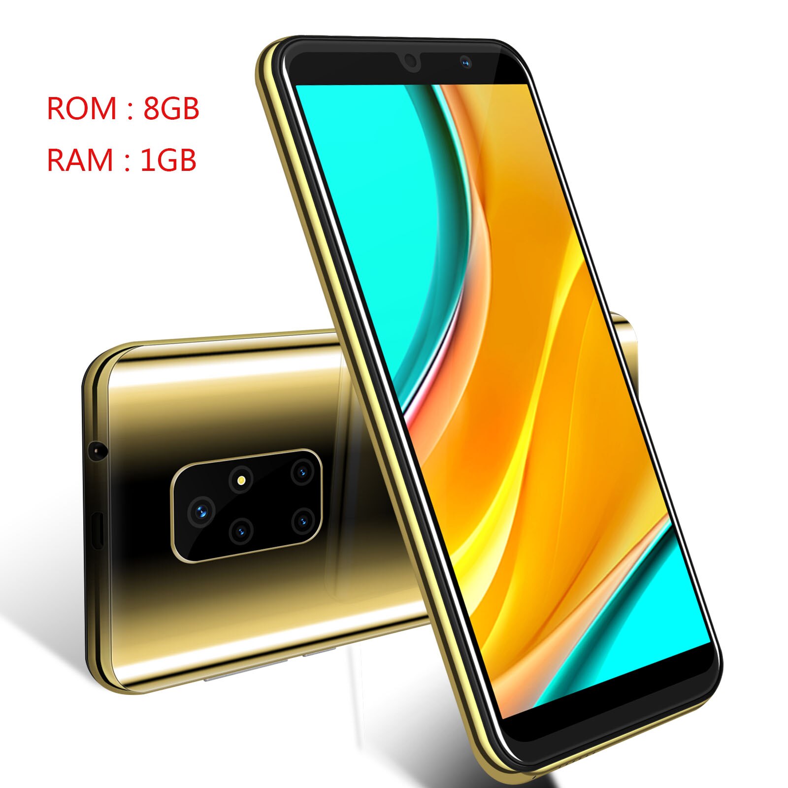 XGODY 3G Celular Smartphone Android 8.1 5.5" Full Screen Dual SIM 1GB 8GB Cellphones Quad Core 5MP Camera 2500mAh Mobile Phones: Add 32GB SD Card / Gold  1GB 8GB