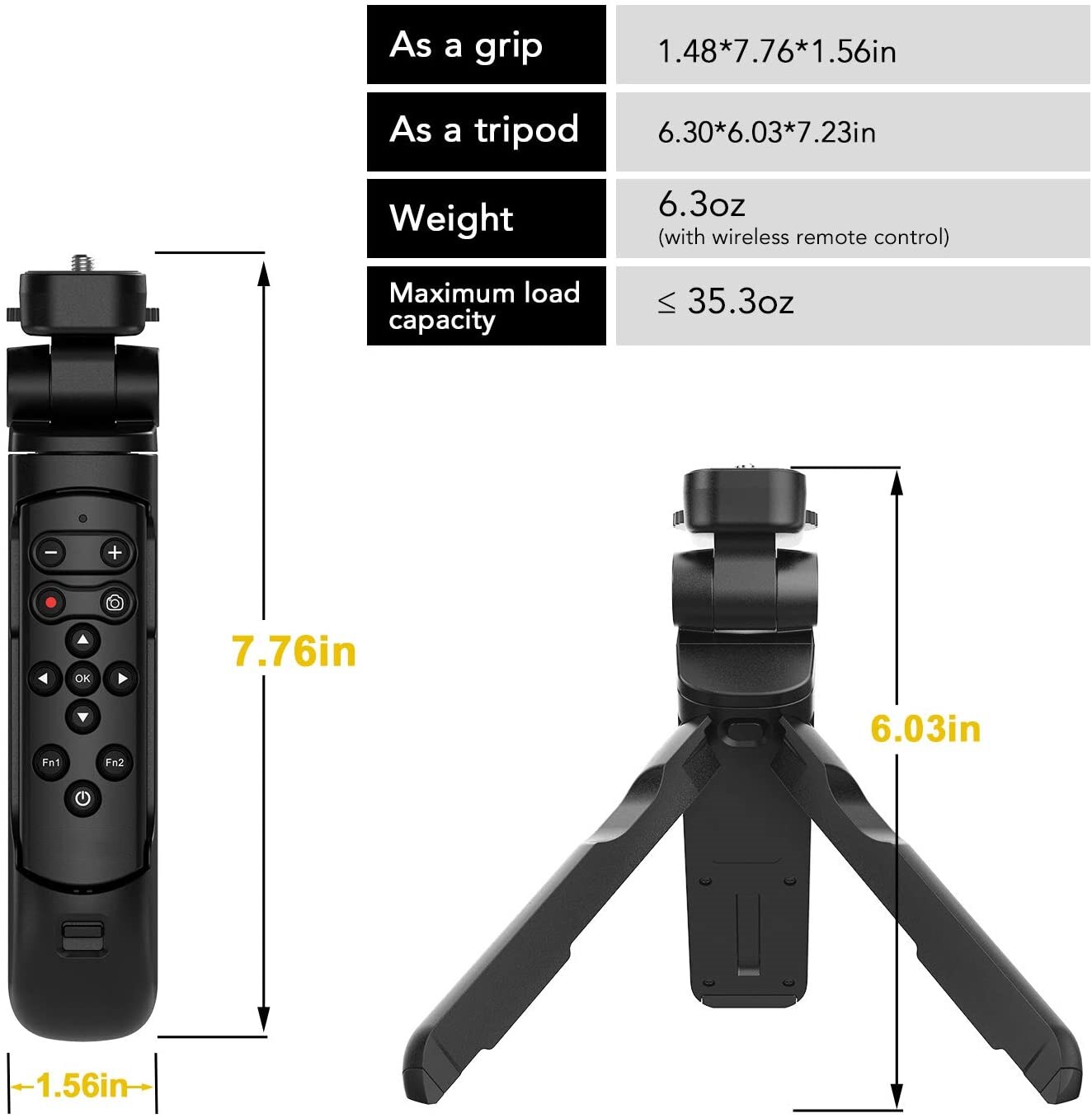 ML-L7 Wireless Remote Control Shooting Grip Mini Tripod for Nikon Z6 II, Z7 II, Z fc, Z50, COOLPIX P950, A1000, B600, P1000