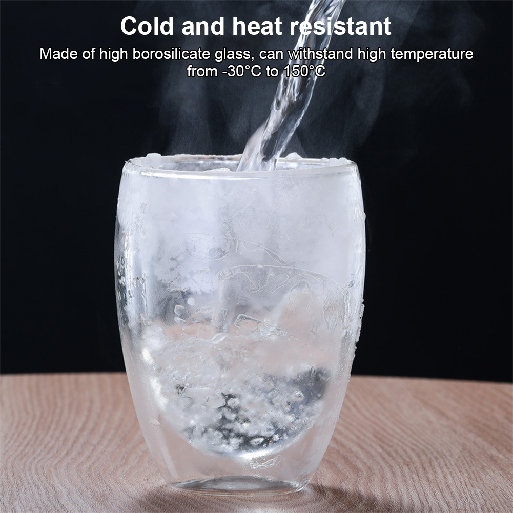 Mini Transparent Double Wall Glass Mug keep and cold Wine Glass Coffee Mug Tea Latte cappuccino Coffee Cup Taza Gato copo