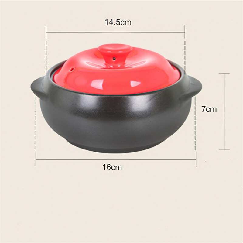 Casserole en céramique avec couvercle jaune, ustensile de cuisine domestique, 0,5 l