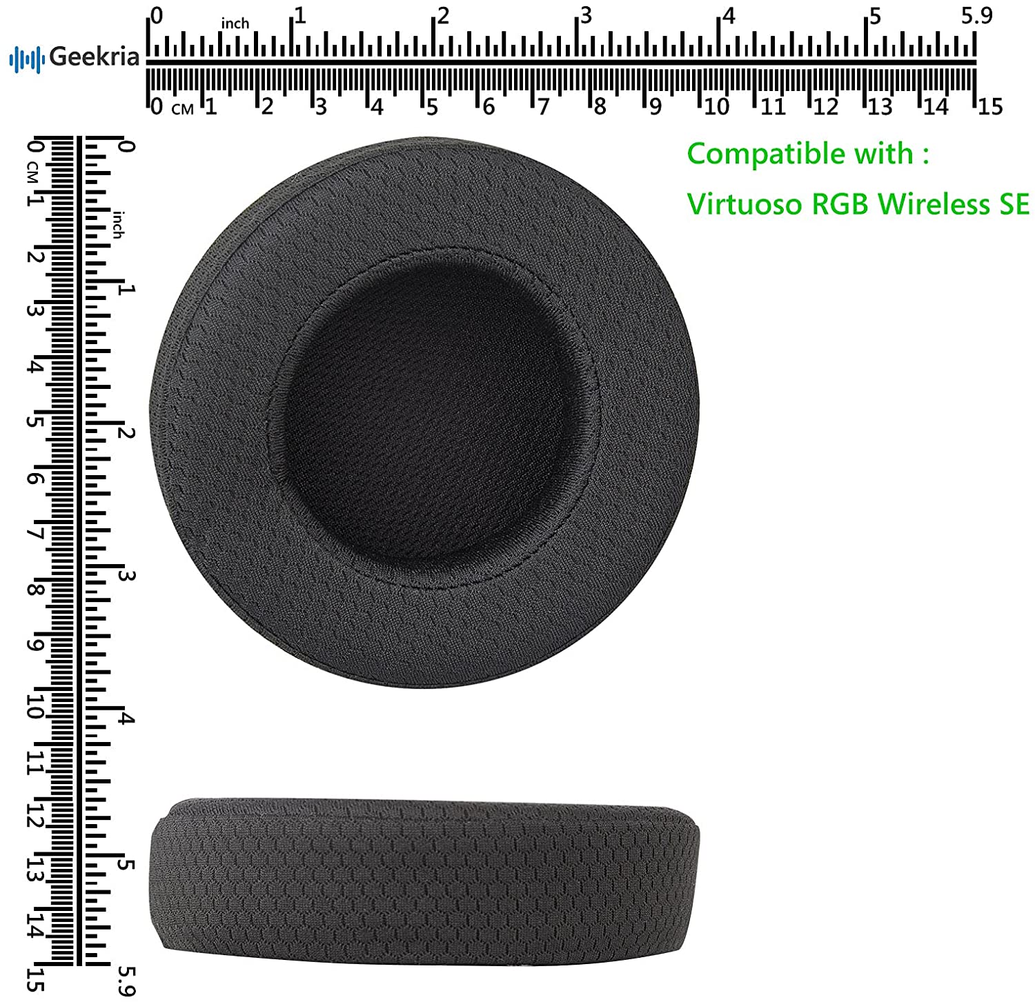 Comfort Mesh Fabric Replacement Ear Pads for Corsair Virtuoso RGB Wireless SE Headphones Ear Cushions, Headset Earpads, Ear Cup