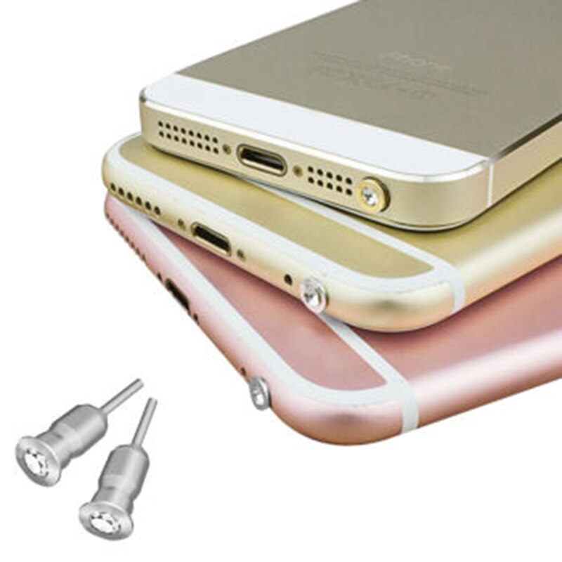CatXaa 3.5mm Headphone Port Dust Plug Diamond CellPhone Earphone Jack Stopper Metal Headset Cover for Tablet PC MP3 MP4 Speaker