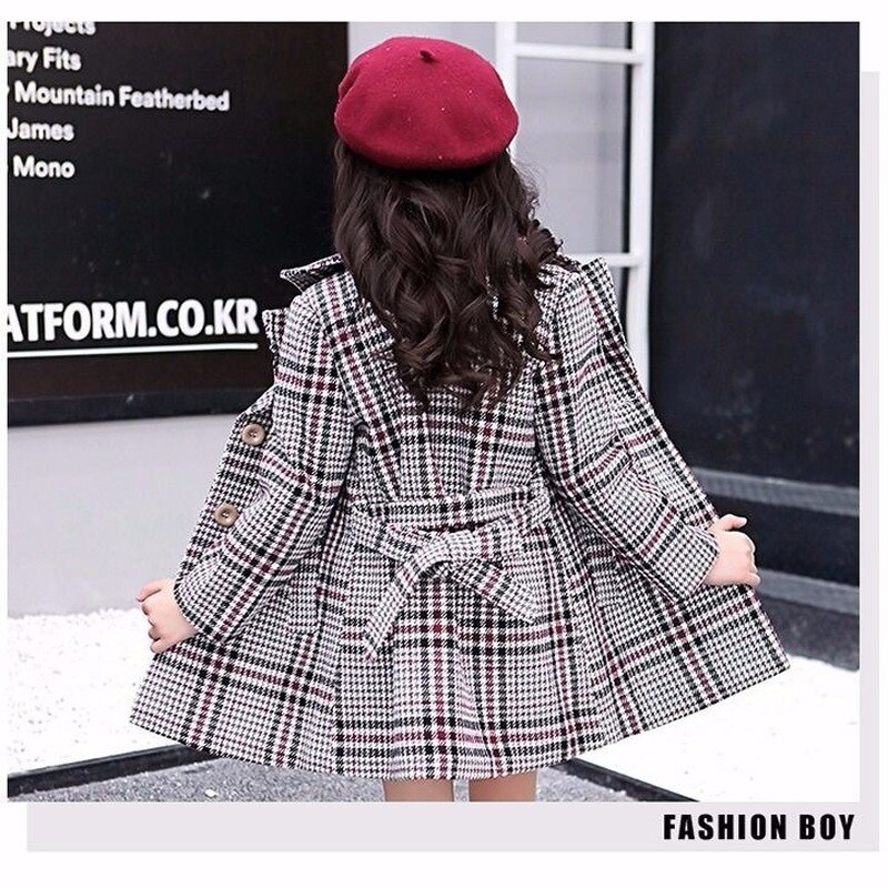 Nuovo Della Ragazza Dei Bambini del Cappotto di Autunno e di Inverno Modelli di Cappotto Della Ragazza Dei Bambini Cappotto Di Lana Nel Lungo Tratto Più di Ispessimento del Cotone 2-13T