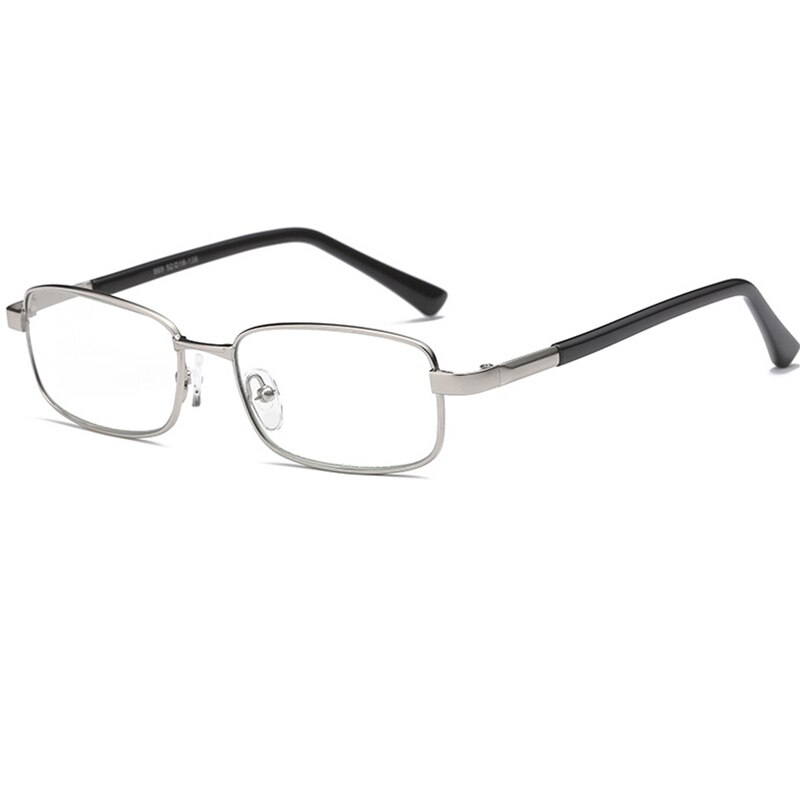 Gafas de lectura para hombre, lentes de cristal para presbicia, fotocromáticas, de aumento transparente, cuadradas, con marco de Metal plateado, de