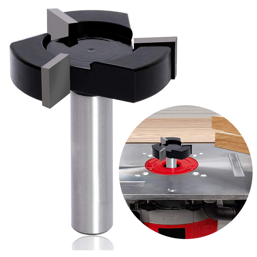 1/2" Shank Wood Milling Cutter Planing Tool Adapter Collet Shank Surfacing Flattening Router Bit T-blade Slab Woodworking Tools: A2