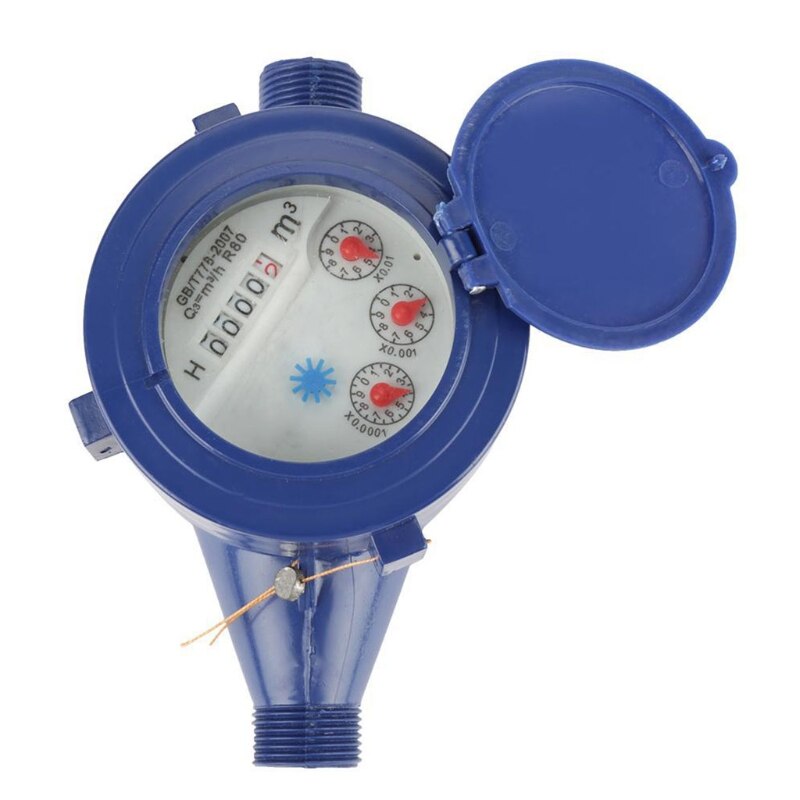 Water Flow Meter Water Meter 15mm 1/2 inch Cold Water Meter with Fittings Compatible with Garden &amp; Home Usage