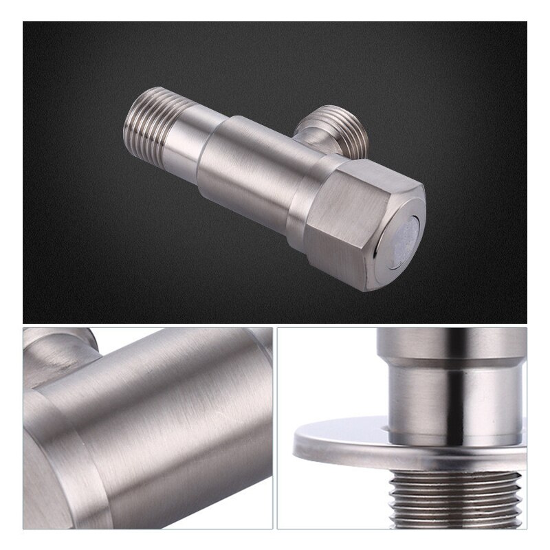 Stainless Steel Angle Valve G1/2 Thread Triangle Valve and Cold Water Valve Bathroom Connector for Toilet Basin Water Heater