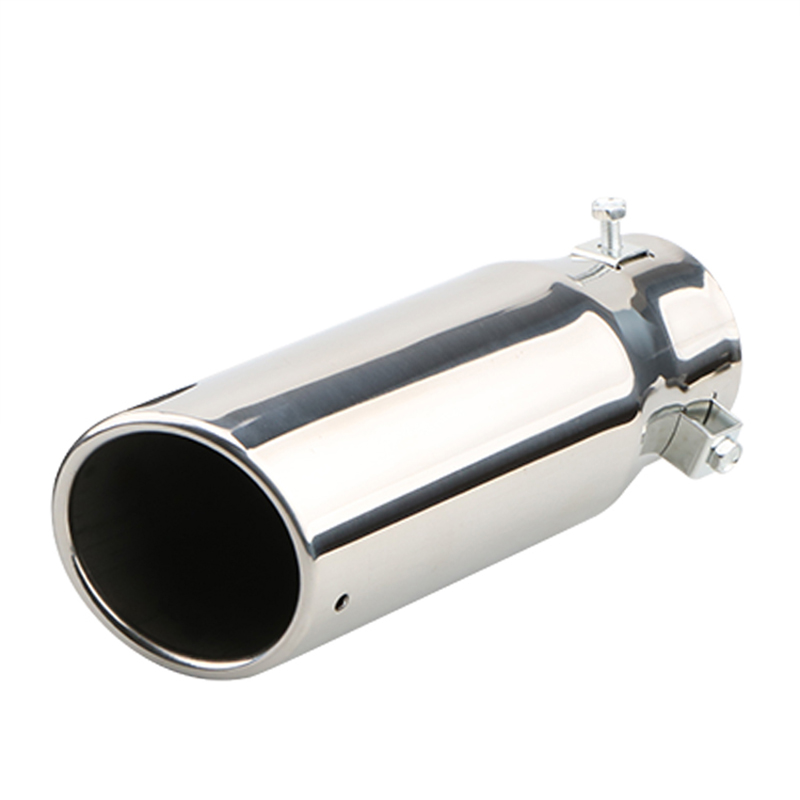 Punta de silenciador de escape para coche, entrada de 2,5 ", salida de 3", 21CM, acero inoxidable, plata, negro, tubos de escape, accesorios para coche