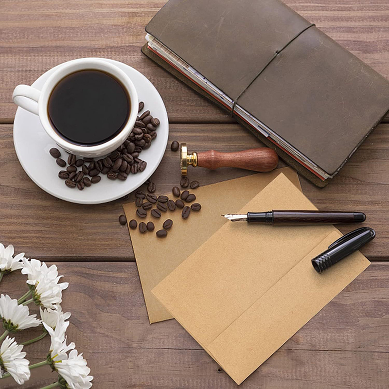 Envelopes Kraft Brown Paper 100pcs 184x134mm Autohesion Postcard Giftbox Packaging Storage Business Supplie Wedding Invitations