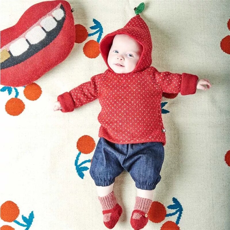 Herfst Winter Kids Trui Rode Aardbei Stijl Voor Jongens Meisjes Baby Fall Truien Winter Kleding