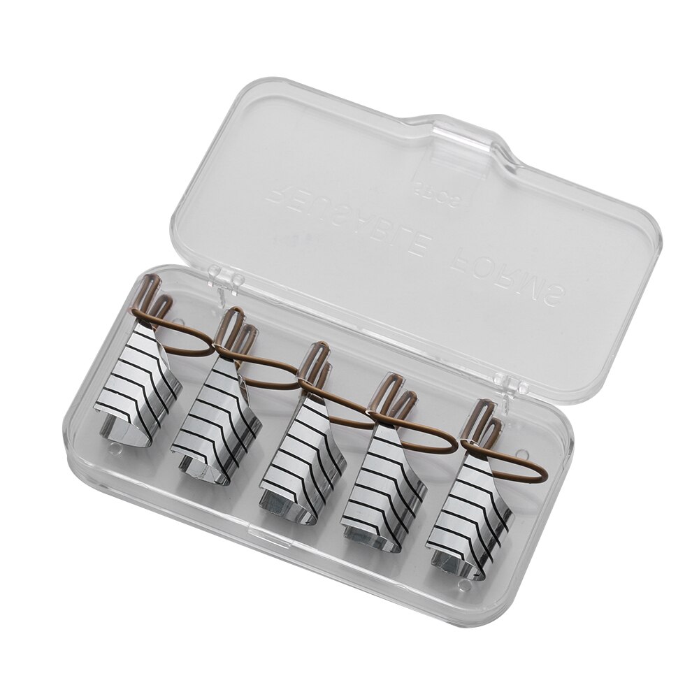 5 stks/set Professionele Herbruikbare Tips Forms UV Gel Acryl Franse Nail Art nails extension Manicure Gereedschap met Transparante Doos