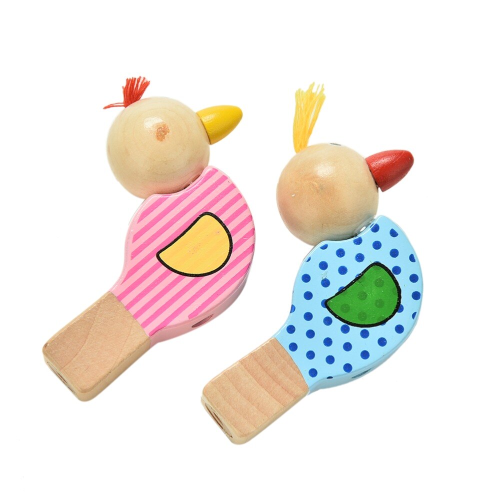 Muziekinstrumenten Speelgoed Cartoon Vogel Fluitje Baby Sieraden Hanger Houten Musical Fluitje