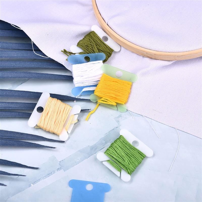 Embroidery Thread Holder Floss Craft Bobbin Cross Stitch Storage Holder Plastic Sewing Thread Board Card Thread Organizer