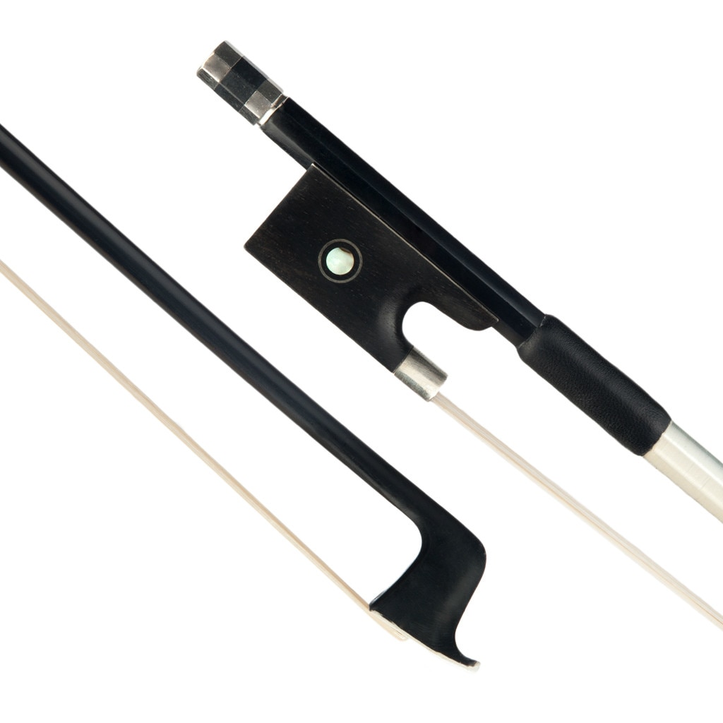 Durable 4/4 Violin Fiddle Bow Carbon Fiber Round Stick Ebony Frog W/ Paris Eye Inlay Student Bow Beginner Use