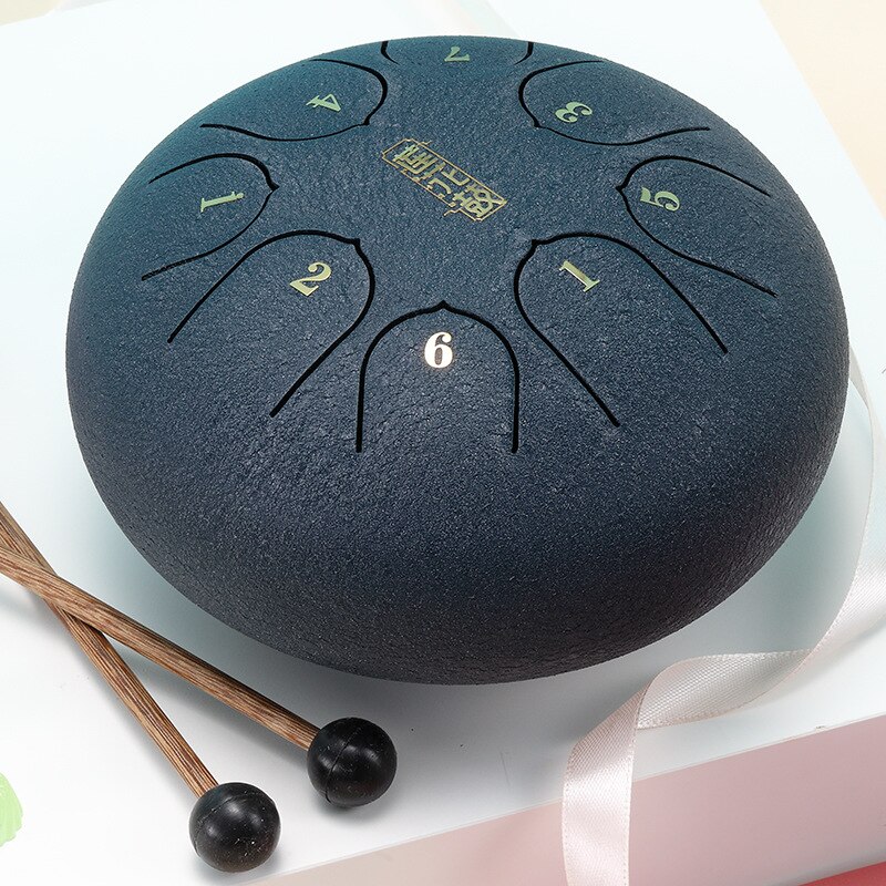Alloy Steel Tongue Drum 6Inch 8 Tones with 1Pair Mallets + Storage Drum Bag THJ99