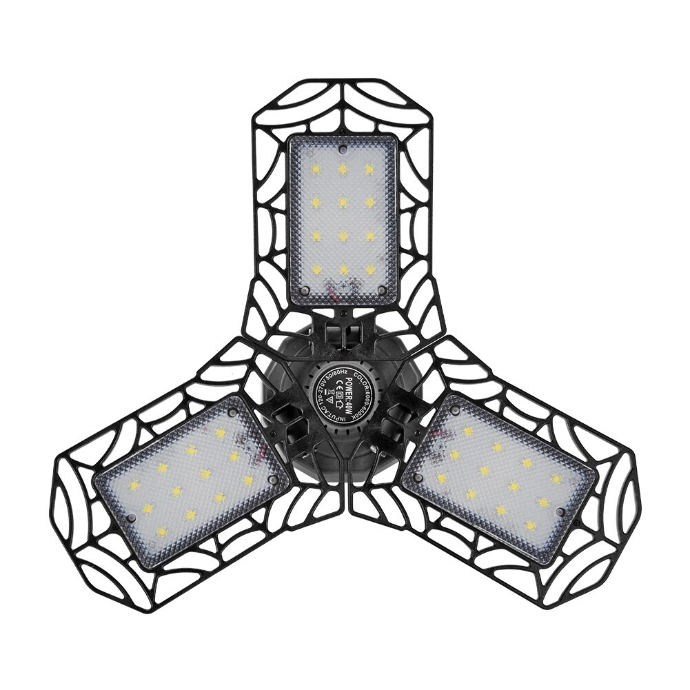 40W E26 E27 LED Garage Light AC85-265V High Bay Lamp Industrial Lighting Support: Black