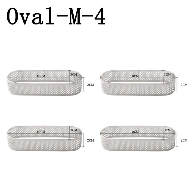 SHENHONG Oval Tartlet Molds French Dessert Mousse Fruit Pie Tart Ring Quiche Cake Mold au Citron Tarte Tatin Cheese Pan: Size M 4 Pieces