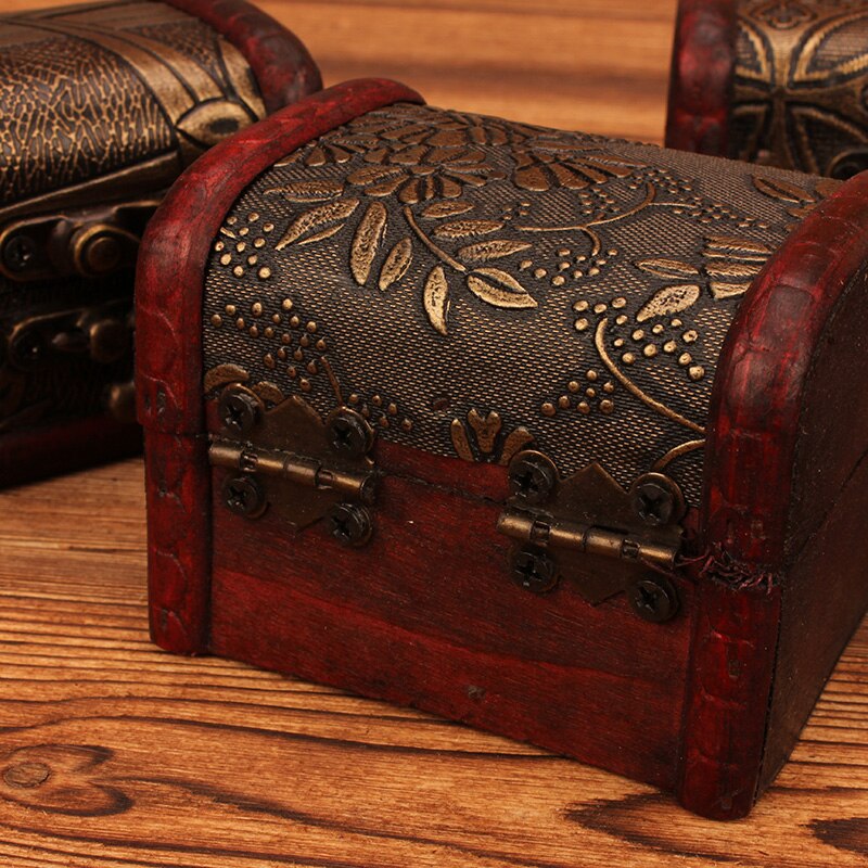 Mini Jewelry Storage Box Imitation of Ancient Handmade European Style Wooden Case Photo Studio Props Photography Background