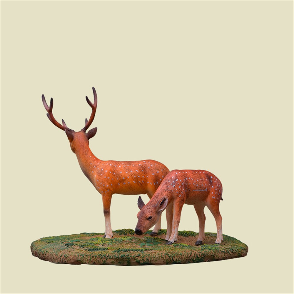 EDAGE Sika Deer Cervus nippon Set Figure Animal Figure Desktop Decoration Collector Toy