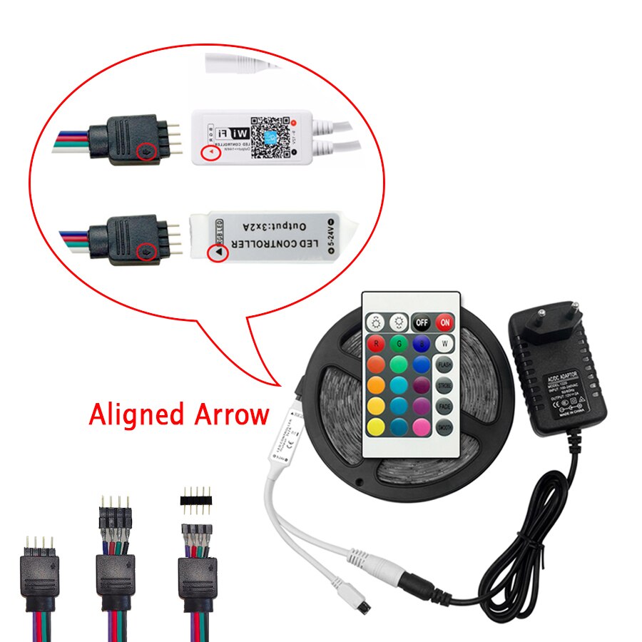 RGB LED Strip Light SMD 2835 5M Waterproof RGB Tape DC12V Ribbon diode led Strips Light Flexible Stripe Lamp IR WIFI Controller