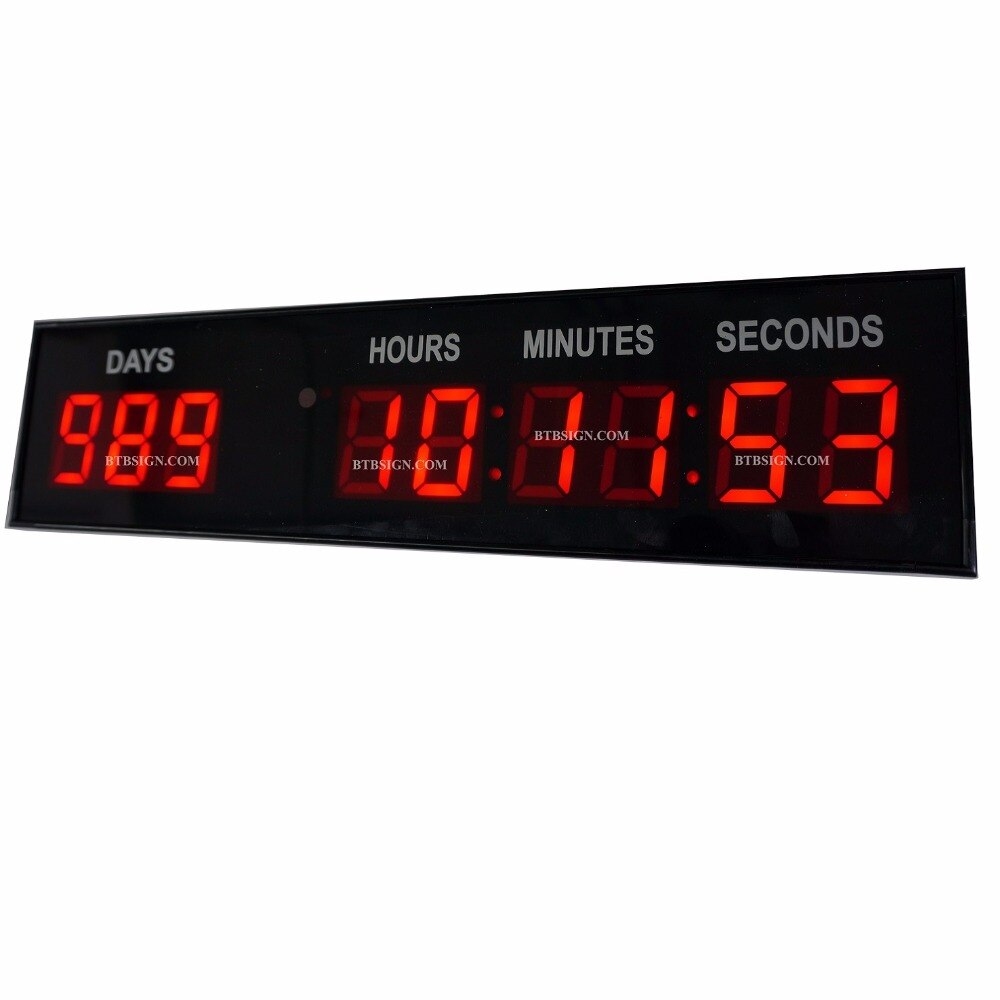 1.8 ''9 Cijfers Rode Grote Countdown Klok Lap Te Gaan Event Timer Voor Entertainment