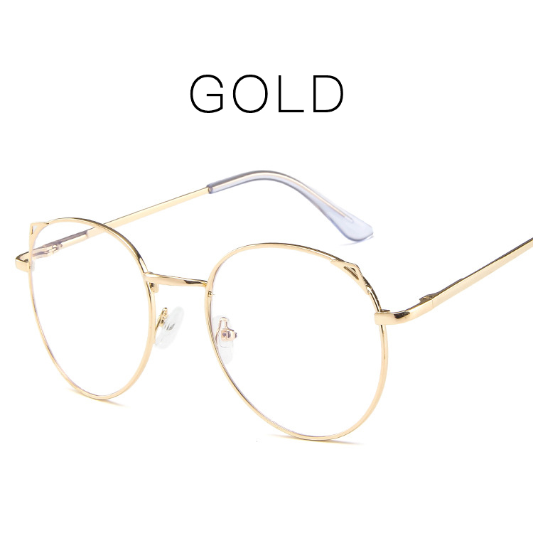 Round Metal Thin Frame Glasses Clear Lens Vintage Student Eyeglasses Kids Girls 242-001: GOLD