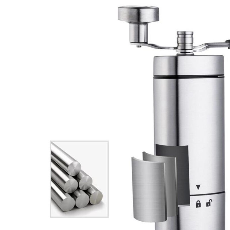 Molinillo de Café Manual-Fresa de cerámica cónica de acero inoxidable portátil Premium con mecanismo de molienda